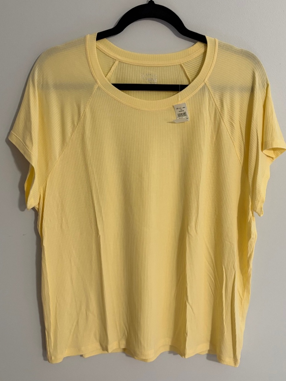 Aerie Offline yellow ribbed short sleeve shirt